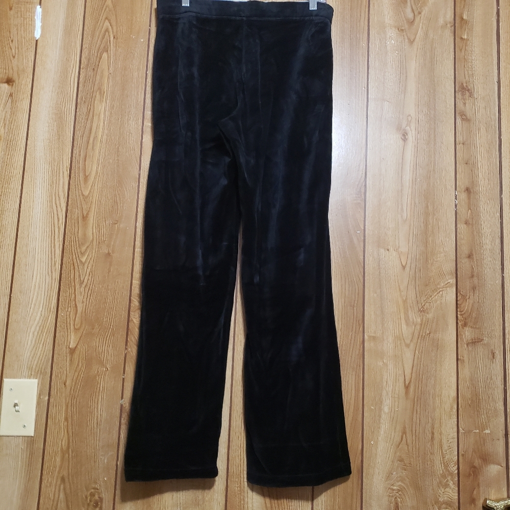 Jones New York  Black Size Med Pants Pullon Velor Straight Leg High Rise - Picture 2 of 3